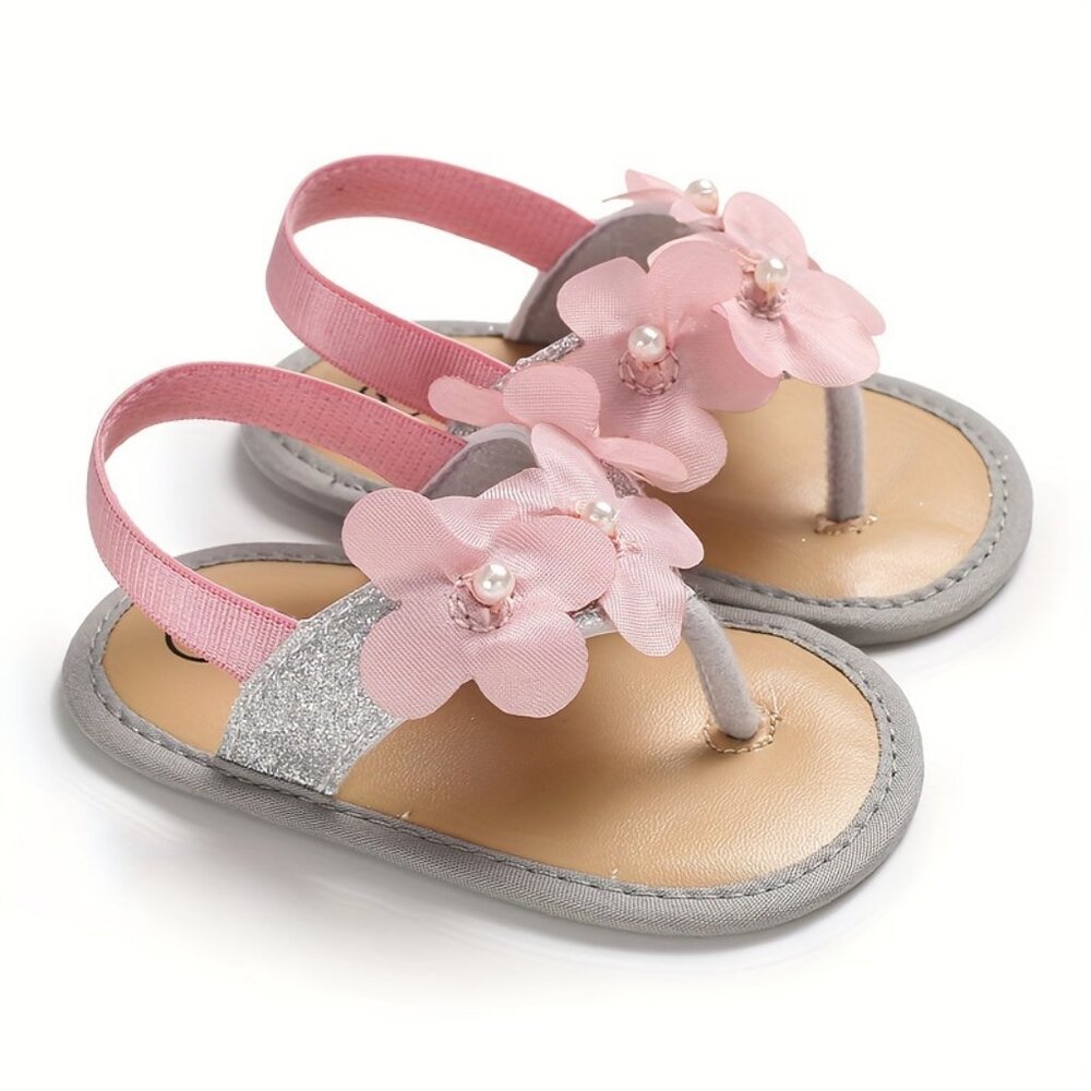 Trendy Cute Flower Flip-flop Sandals For Baby Girls